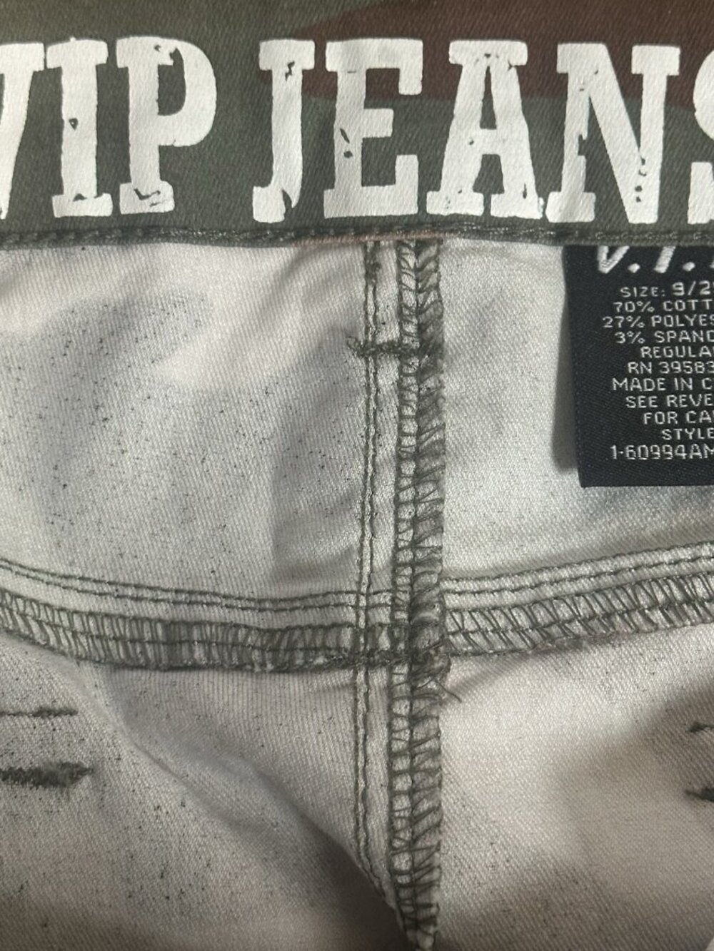 VIP Jeans Green/Brown Camo Cargo Pants Women Size 9/29 Mid Rise Stretch Pockets - Picture 8 of 14